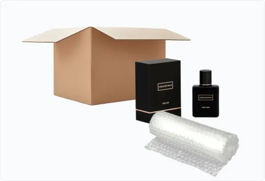 Packing dengan bubble wrap & kardus