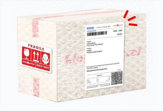 Tempelkan detail penerima paketmu