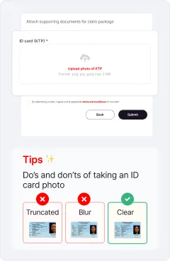 Upload ID card photo (KTP)