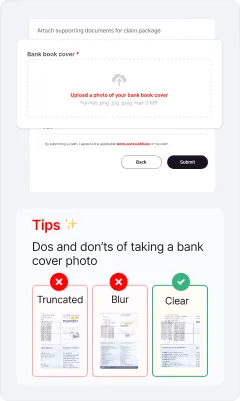 Upload bank account cover photo